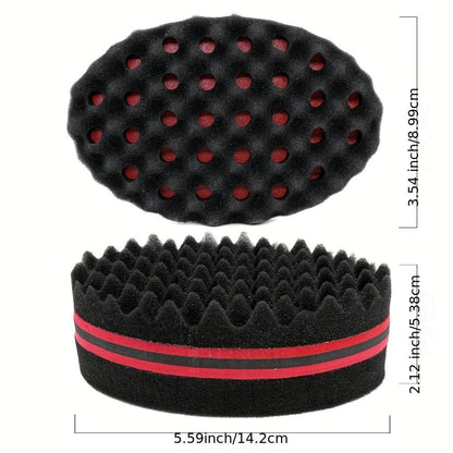 Twist Sponge Brush & Styling Comb Set for Curly Natural Black Hair — Afro Coil Definer with Metal Pick, Loc & Short Hair Grooming Tools for Men & Women