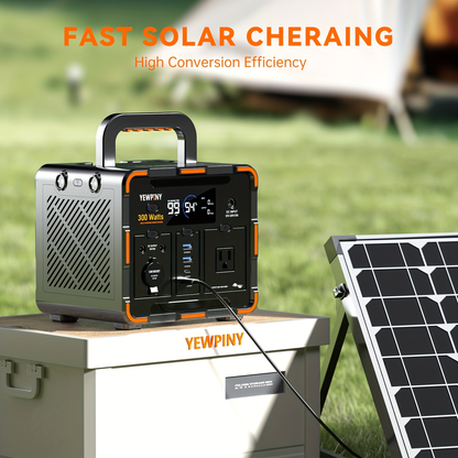 Portable Power Station 259Wh 300W or 599Wh 600W with AC, DC, USB, LiFePO4 Cell Pack and LED Light