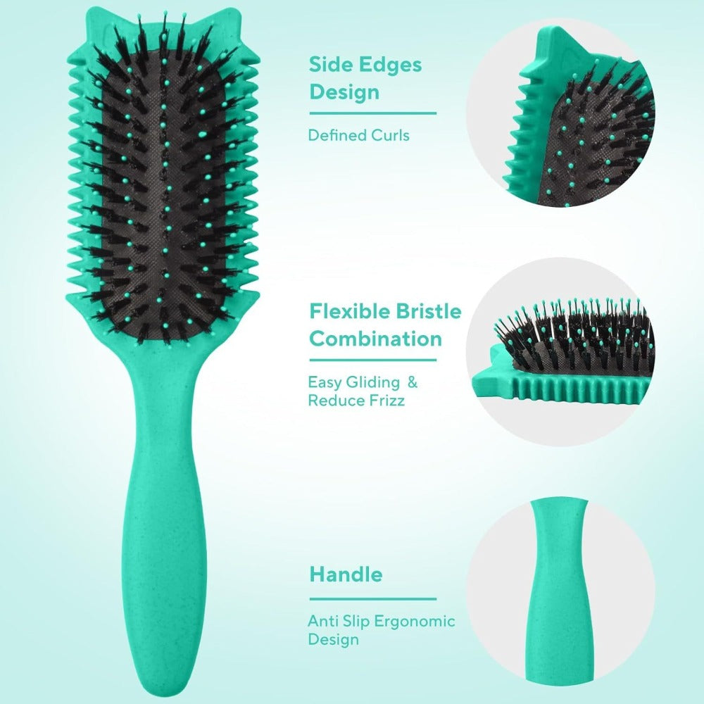 Detangling Brush for Curly Wavy Coily Hair 1 or 2 Pcs — Flexible Bristles Reduce Breakage & Frizz, Gentle Scalp Massage, Wet & Dry Use for 2B-4C Natural Hair Types