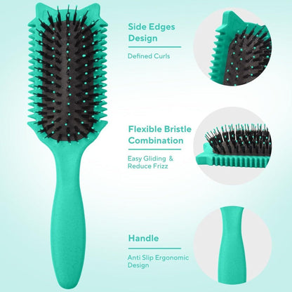 Detangling Brush for Curly Wavy Coily Hair 1 or 2 Pcs — Flexible Bristles Reduce Breakage & Frizz, Gentle Scalp Massage, Wet & Dry Use for 2B-4C Natural Hair Types