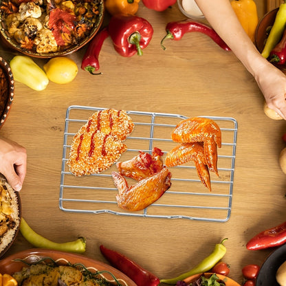 Two-Piece Carbon Steel Cooling Rack Set in Two Sizes for Cookies, Cakes, Roasting and Grilling