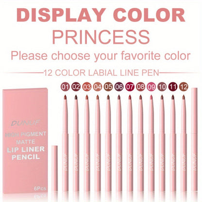 Twelve-Piece Lip Liner and Lip Color Pencil Set with Nude-to-Bold Visible Shades in the 12 Colors Option