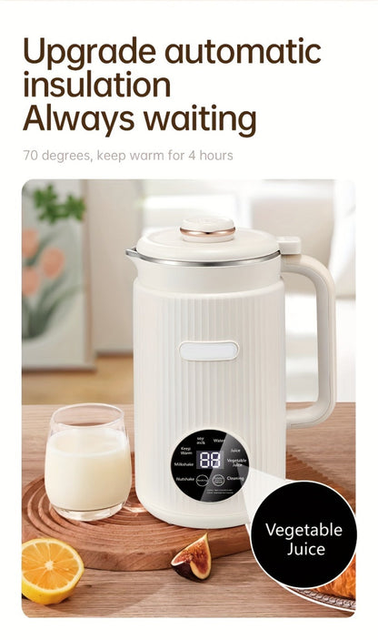 8-in-1 Nut Milk Maker 35oz 8-Blade - Almond Oat Soy Coconut Plant-Based Milk Machine with Delay Start Keep Warm Self-Cleaning Boil Water Function - Non-Dairy Beverage Blender Soy Milk Maker Beige