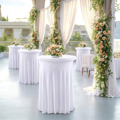 Round Spandex Cocktail Table Cover in Five Colors and Two Sizes, 43.31-Inch Height for Weddings and Events