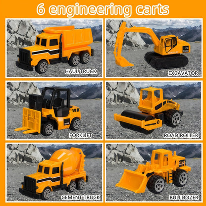 Vehicle Carrier Playset in Dinosaur Car or Construction Truck Style with Mini Vehicles and Storage