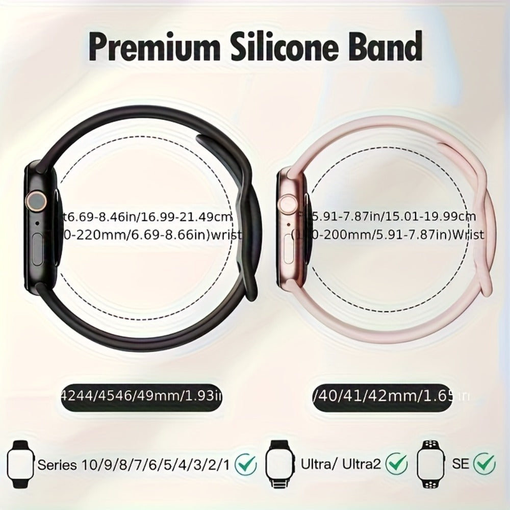 15 Pack Multicolor Apple Watch Bands Soft Silicone Sport Straps – Pin-and-Tuck Closure Compatible with Apple Watch Series 10 9 8 7 6 SE 5 4 3 2 1 38mm 40mm 41mm 42mm 44mm 45mm 46mm 49mm Men Women Value Set