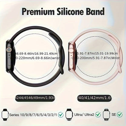 15 Pack Multicolor Apple Watch Bands Soft Silicone Sport Straps – Pin-and-Tuck Closure Compatible with Apple Watch Series 10 9 8 7 6 SE 5 4 3 2 1 38mm 40mm 41mm 42mm 44mm 45mm 46mm 49mm Men Women Value Set