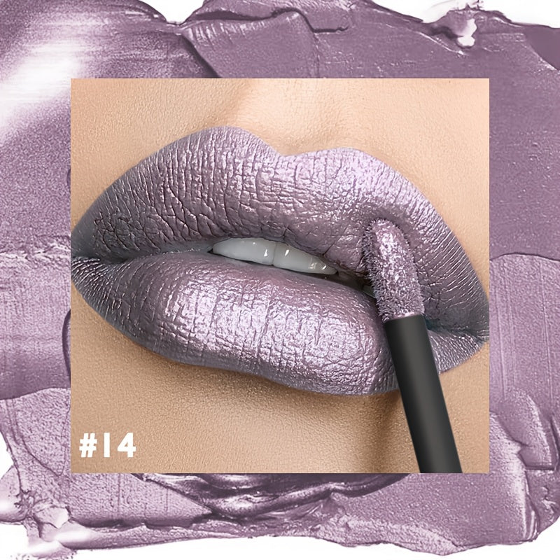 Metallic Shimmer Lip Gloss with Wand Applicator and Eleven Numbered Shade Options from 13 to 24