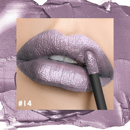 Metallic Shimmer Lip Gloss with Wand Applicator and Eleven Numbered Shade Options from 13 to 24