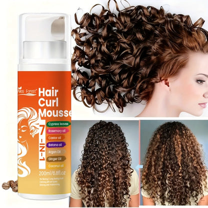 6.76 oz Seven-in-One Curl Mousse with Rosemary, Castor and Coconut Oils for Wavy or Curly Hair