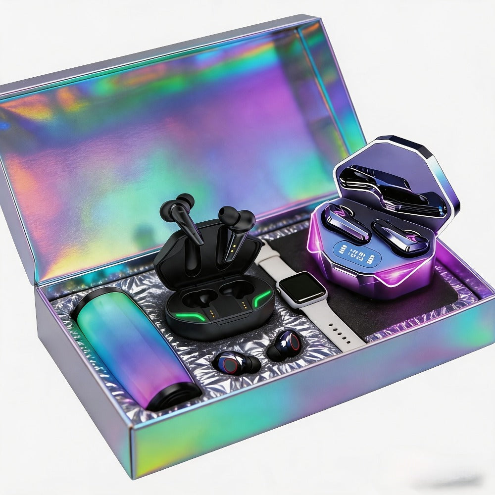 Gaming Headset Bundle Set Glowing LED Headphones Bluetooth Speaker Wireless Earbuds Surround for an Everyday Personal Care Routine