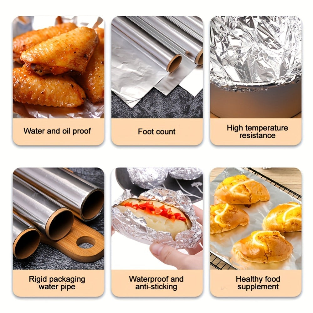 Heavy-Duty Aluminum Foil Roll Set in Six or 12-Roll Options for Baking, Grilling and Food Wrapping