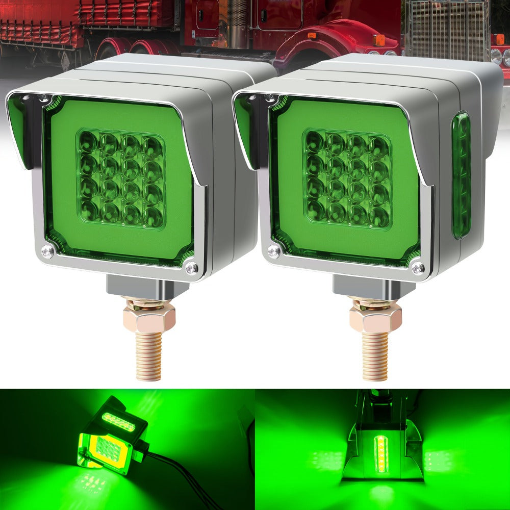 LED Side Marker Lights Square Truck Cab Clearance Lights 12V Waterproof Turn Signal Indicator Side Lights for Cars Trucks Trailers, Multi-Color Available (Red Amber Blue Green Purple Ice Blue)