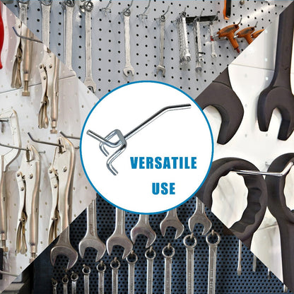 Stainless Steel Pegboard Hooks, 60-Piece Set with 2-Inch Single-Hole Design for 1-Inch-Spaced Tool Boards