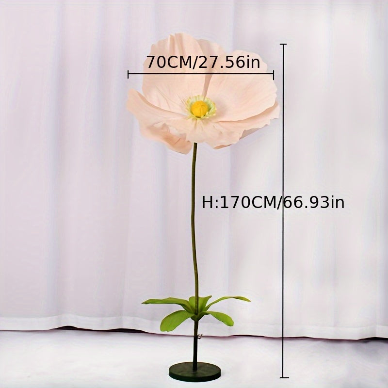 Giant Paper Poppy Artificial Flower - Super Large Floor Standing Fake Flower for Wedding Backdrop