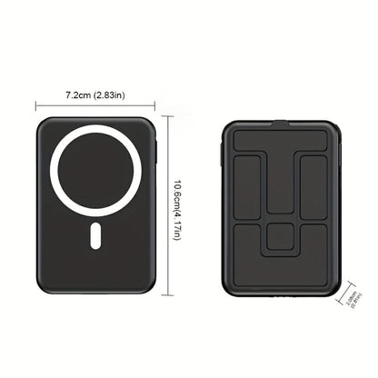Power Bank 10000mAh Magnetic 15W Wireless and 22.5W Wired with Built-In Cables, Stand and Display