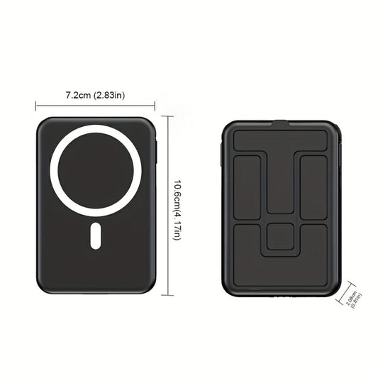 Power Bank 10000mAh Magnetic 15W Wireless and 22.5W Wired with Built-In Cables, Stand and Display