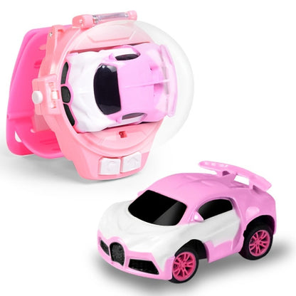 Remote Control Car, Mini Alloy Racer with Wearable Wrist Controller and Blue or Pink Finish for Smooth-Surface Driving
