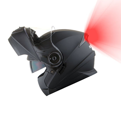 Motorcycle Modular Full Face Helmet Flip Up Dual Visor Sun Shield with Optional LED Tail Light 3 Modes Removable Washable Interior, Multiple Colors S M L XL — Modular901