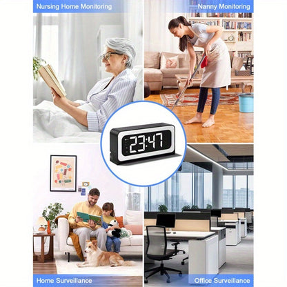 2K WiFi Clock Camera for Home, 5GHz & 2.4GHz Dual Band Wireless Indoor Security Camera, Nanny Cam Baby Monitor Dog Camera, Full Color Night Vision, Motion Detection, Two-Way Talk, Hidden Design