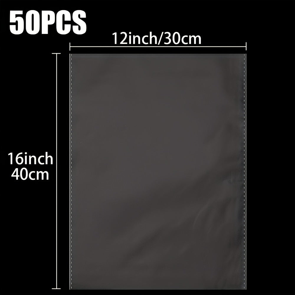 Fifty-Pack Clear Cellophane Gift Basket Bags, 18 x 30 Inch Large Transparent Wrapping Sleeves