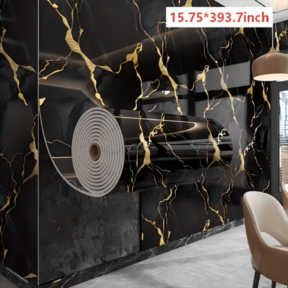 Marble-Look Peel-and-Stick Wall Covering in Four Patterns and Two Roll Lengths, 15.75 Inches Wide
