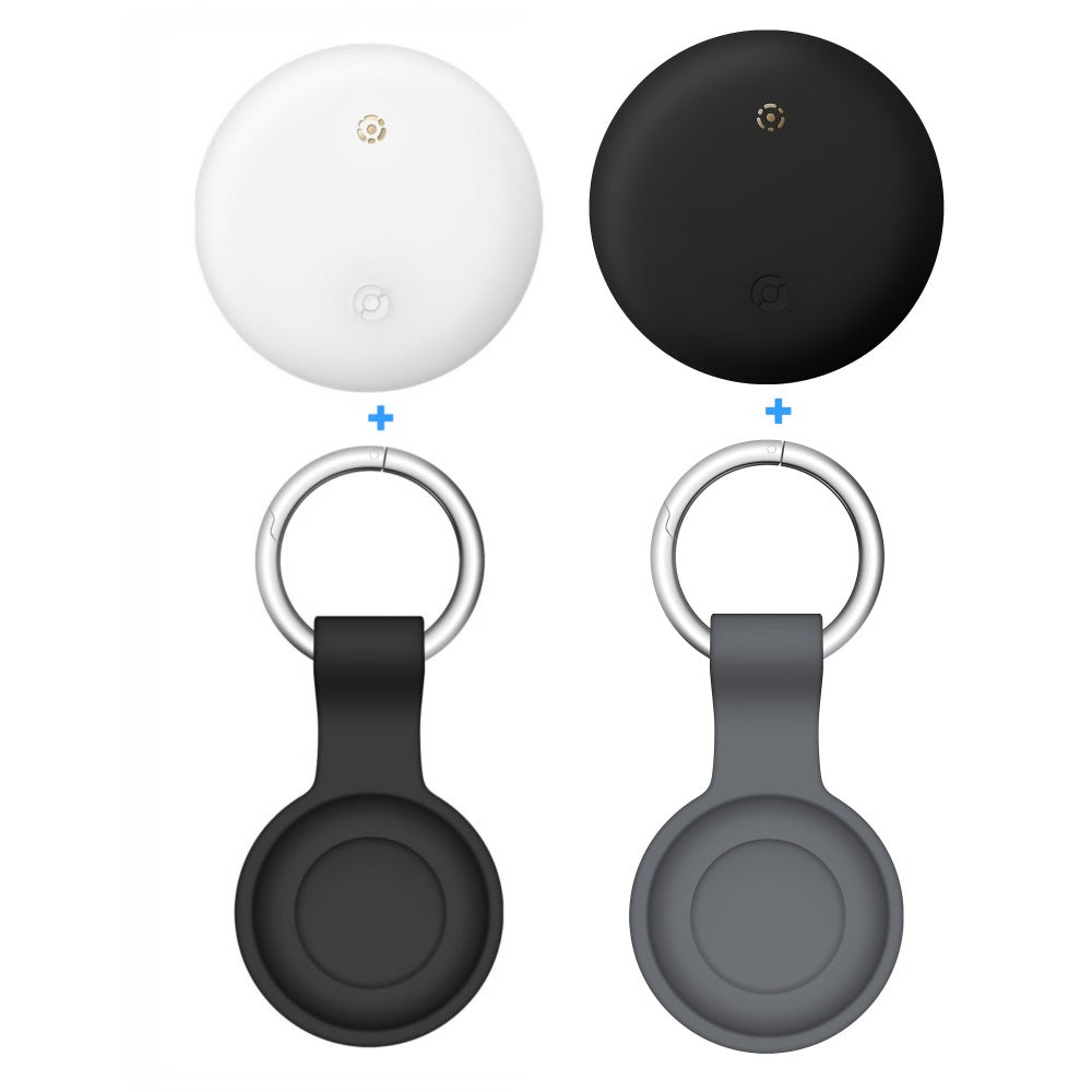 Apple Find My Tracker 2 Pack AirTag-Size Bluetooth Key Finder with Keychain Holder, Anti-Lost Locator for Keys Pets Bags Luggage