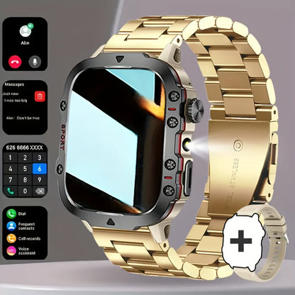 Smartwatch – Men's Outdoor 4.6" HD Touch Screen with Wireless Calling & LED Display, USB Charging, Multiple Sport Modes, Heart Rate…