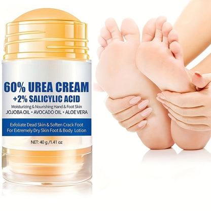 Two-Piece 40g Roll-On Foot Cream Set for Feet with 60% Urea and 2% Salicylic Acid Labeling