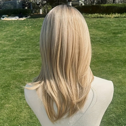 Synthetic Wig 20-Inch Layered Straight Style in Deep Purple with Hairnet Included for Cosplay Looks