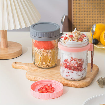 Portable Overnight Oats Cups with Flip-Top Lids in Four- or Six-Piece Sets for Meal Prep and Travel