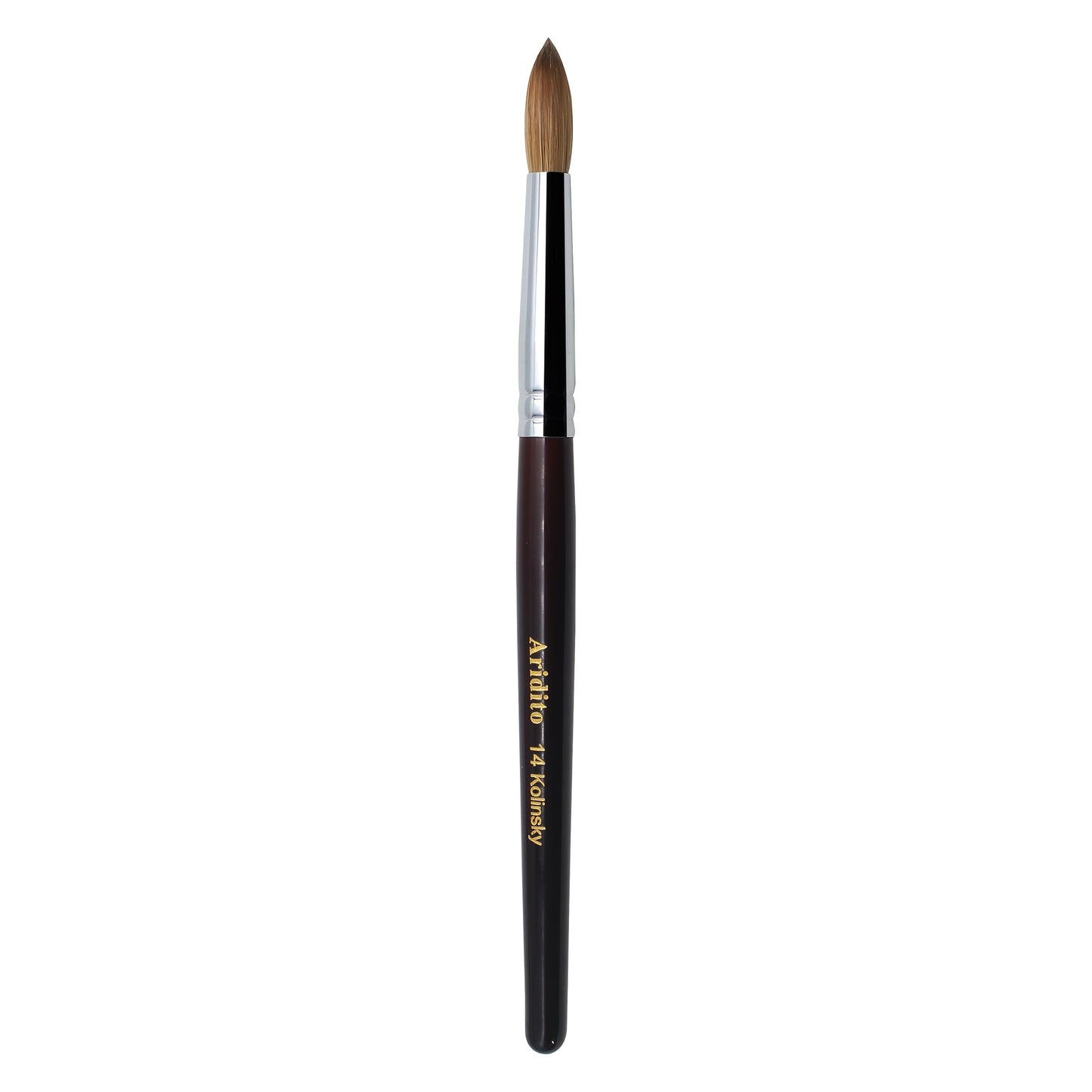 Red-Wine Handle Acrylic Nail Brush in Exact Checkout Sizes #8, #10, #12, #14, #16 or #18 with Pictured Round Tip