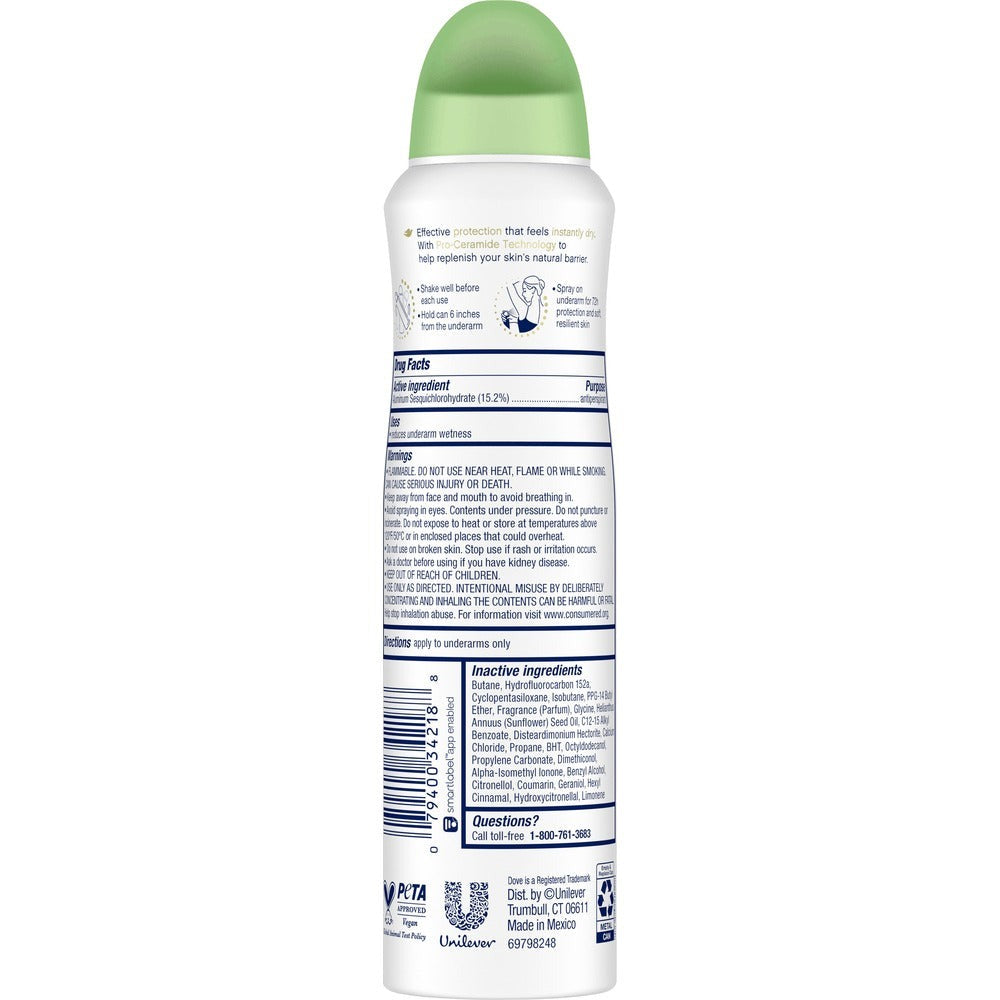 Dove Advanced Care Deodorant Spray Assortment, 150 ml Cans with Three-, Six- or Twelve-Count Options