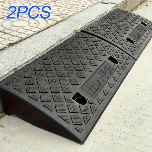 Curb Ramp 2-Pack Portable Heavy Duty Plastic Threshold Ramp Set – Lightweight, Non-Slip, for Low Floor Vehicles, Motorcycles, Wheelchairs, Driveway & Lane Loading – Multiple Height Options (1.18" / 2.75")