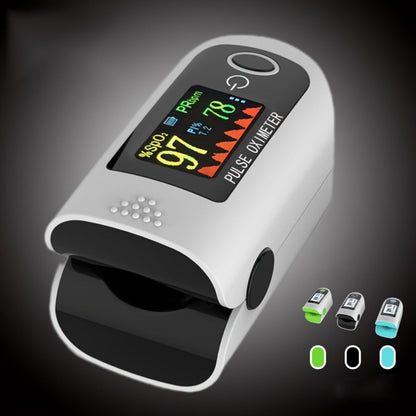 Two-Piece Fingertip Pulse Oximeter Set with Color Display in Black or Blue Checkout Options