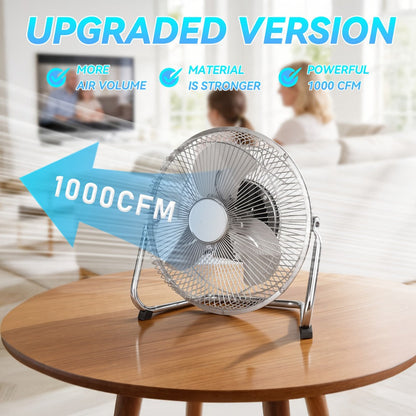 Industrial Floor Fan High Velocity, 3-Speed Heavy Duty Metal Cradle Fan with 360° Tilt, Multiple Sizes Available, Powerful Air Circulation Fan for Warehouse, Workshop, Garage, Factory and Basement