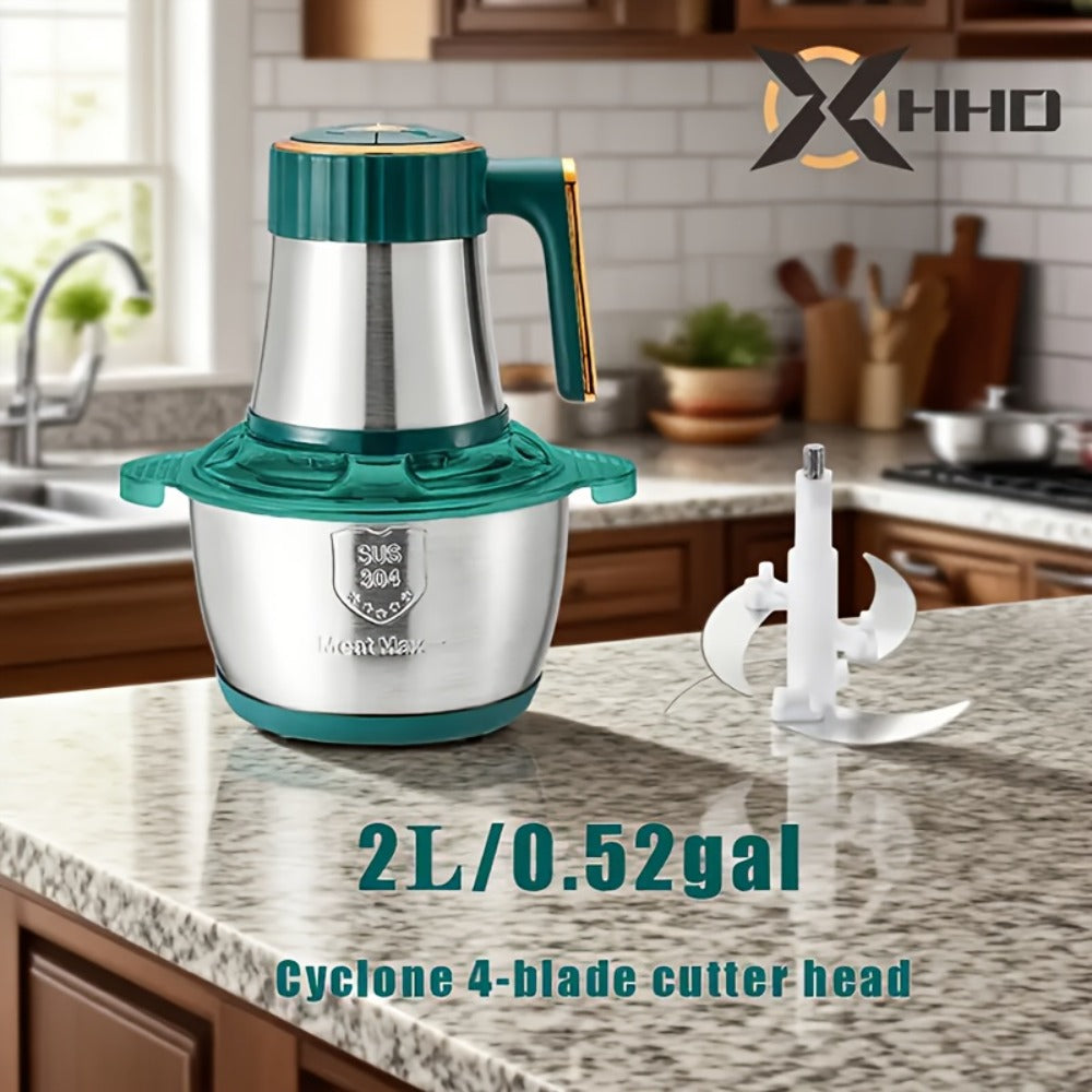 Electric Food Chopper with Top-Motor Design and 2L, 3L or 5L Bowls in Blue or Green Options