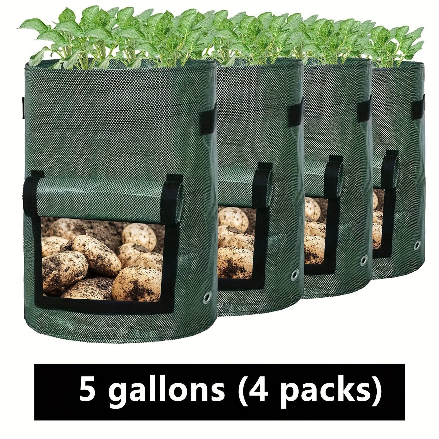 Fabric Grow Bags with Lid and Handles for Potatoes, Tomatoes and Vegetables in Three Checkout Options
