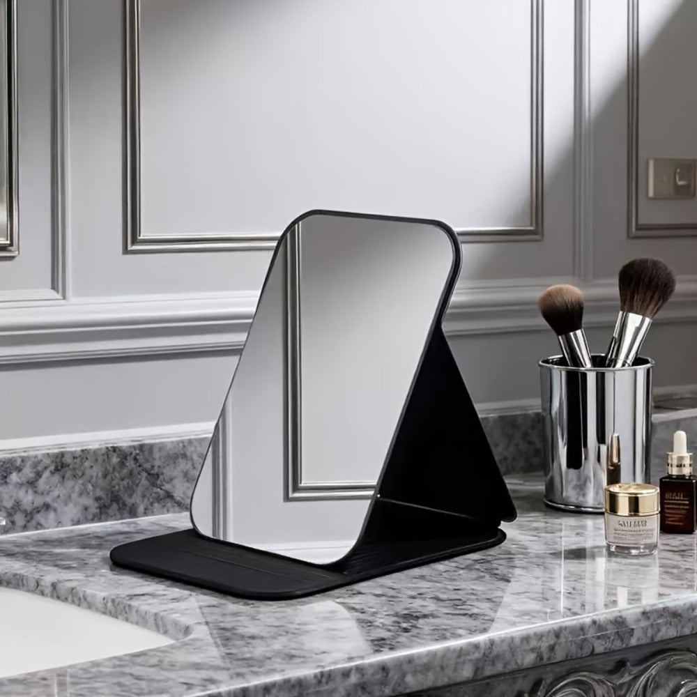 3 Way Mirror for Self Hair Cutting with LED Lights, 360° View Anti-Fog HD Glass USB Rechargeable Folding Barber Mirror for Home Salon