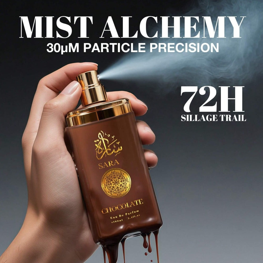 Women's Perfume Sarah Chocolate Gourmand Eau de Parfum — Long Lasting Sweet Floral Fragrance 3.4 oz | Cocoa, Vanilla & Amber | Romantic Gift for Her