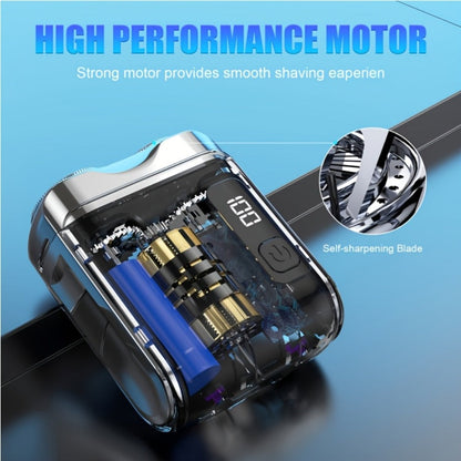 Mini Travel Shaver for Men Dual Floating Blade USB Rechargeable Compact Electric Razor with Digital Display Pocket Size Clean Shave Classic Black Gift for Him Holiday Christmas