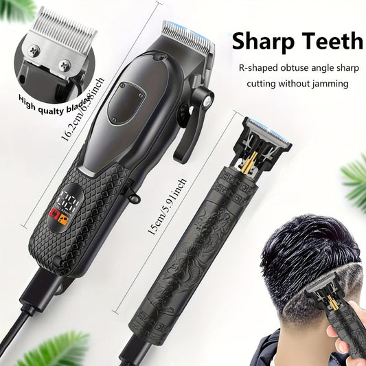 Multi-Piece Hair Clipper Kit for Men – USB Rechargeable Cordless Electric Trimmer Set, 2-Piece & 4-Piece Home Travel Barber Tool, Black Blue Gold Grooming Gift