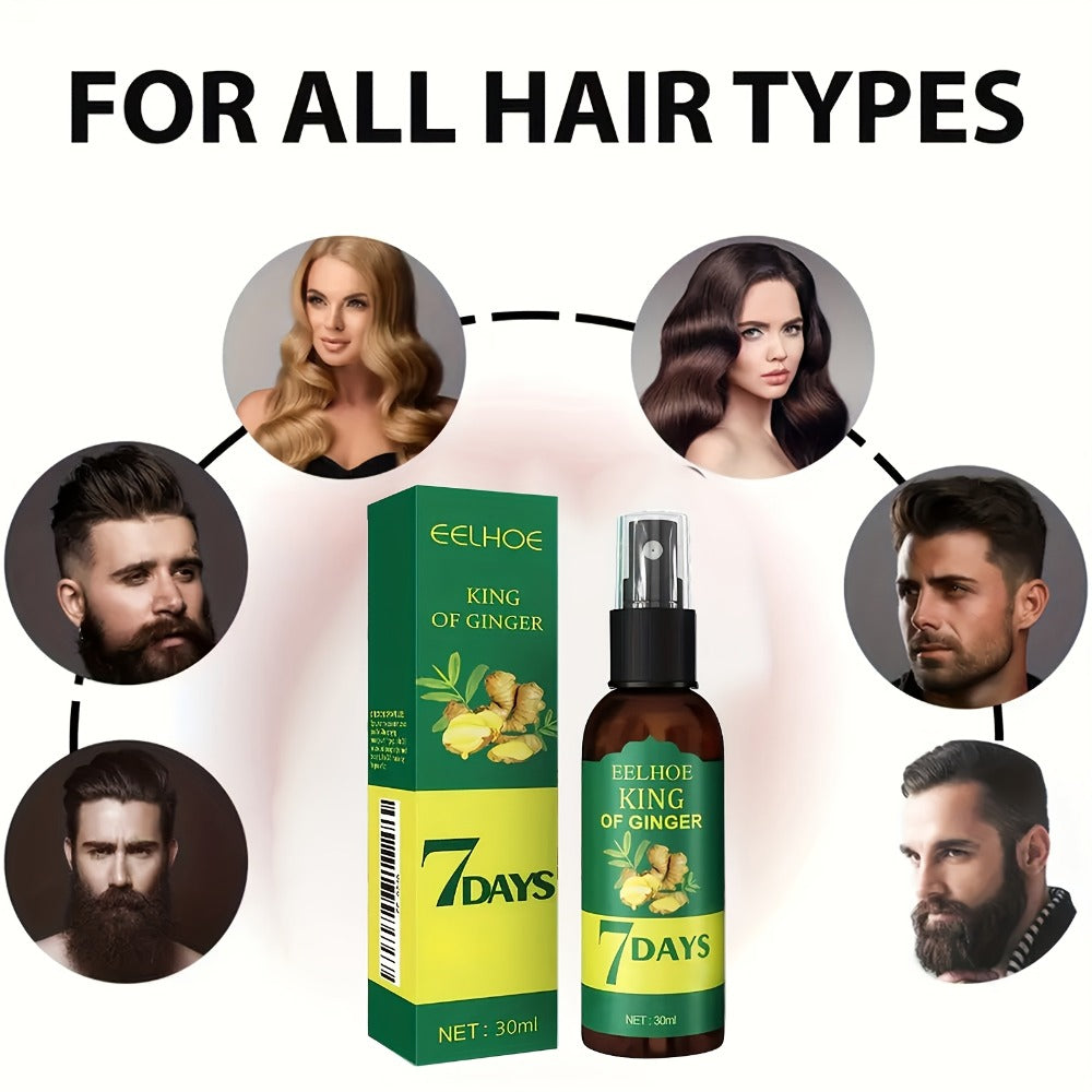 Ginger & Biotin Hair Growth Gift Set 2-Pack - Ginger Scalp Oil + Biotin Strengthening Serum 7-Day Nourishing Treatment for Hair Loss Moisturizing All Hair Types Women Men