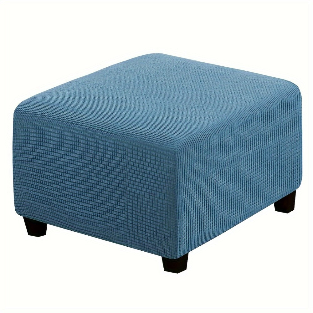 Square Ottoman Cover with Elastic Band in Six Color Labels and L or XL Size Options for Home and Office Footstools