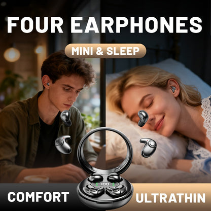 2-in-1 Wireless Earphones Couples Shared Audio Long Battery Life Clear Sound TV Movies Music Running Type-C Charging Condenser Mic Semi-Open iOS Android