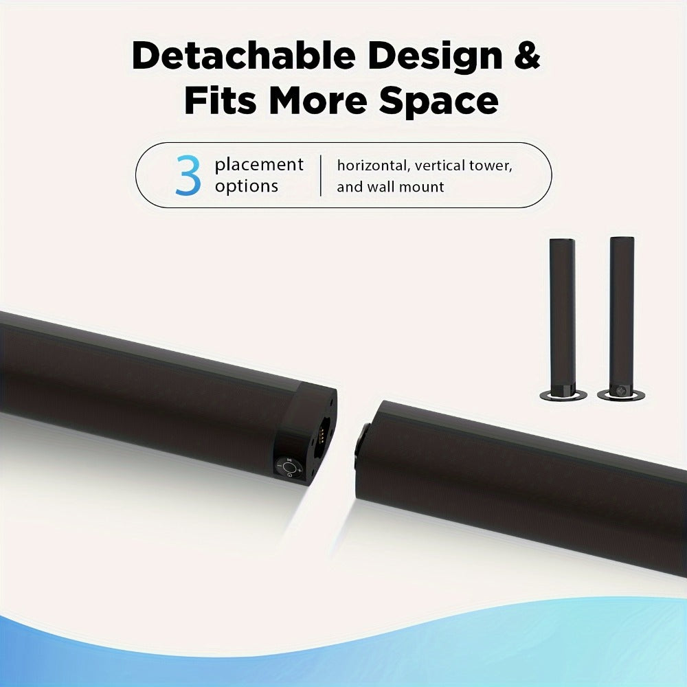Mighty Rock 32-Inch Detachable TV Soundbar and Subwoofer Set with ARC, Optical, AUX and Remote Control