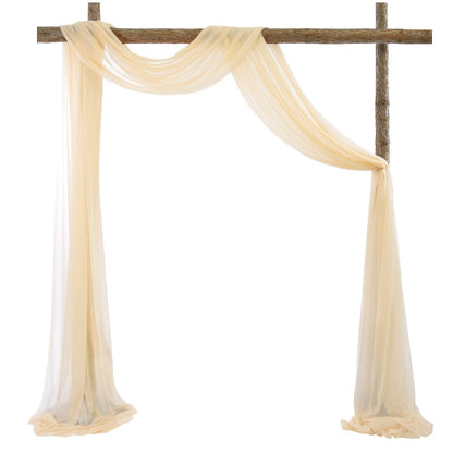 Sheer Yarn Drapery Curtain Party Backdrop 31.5" x 315" – Encrypted Gauze Flutter Streamer for Gender Reveal, Wedding, Birthday, Bridal Shower, Indoor & Outdoor Background Decoration | Reusable & Easy Hang