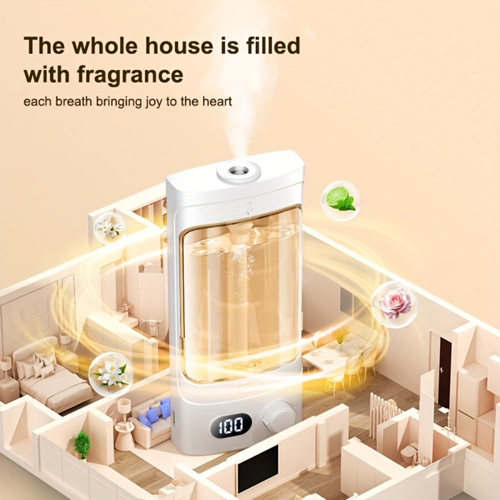 300ml Rechargeable Essential Oil Diffuser with Numeric Display, 100-Level Control Label and One Oil Bottle