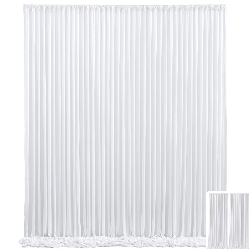 Two-Panel 10 x 10 ft Backdrop Curtain Set with Pole Pockets and 16 Color Options for Events