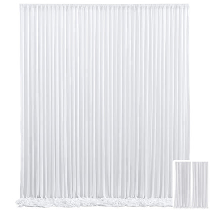 Two-Panel 10 x 10 ft Backdrop Curtain Set with Pole Pockets and 16 Color Options for Events